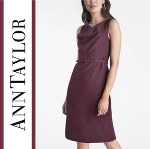 12T TALL NWT Ann Taylor Oxblood Belted Dress